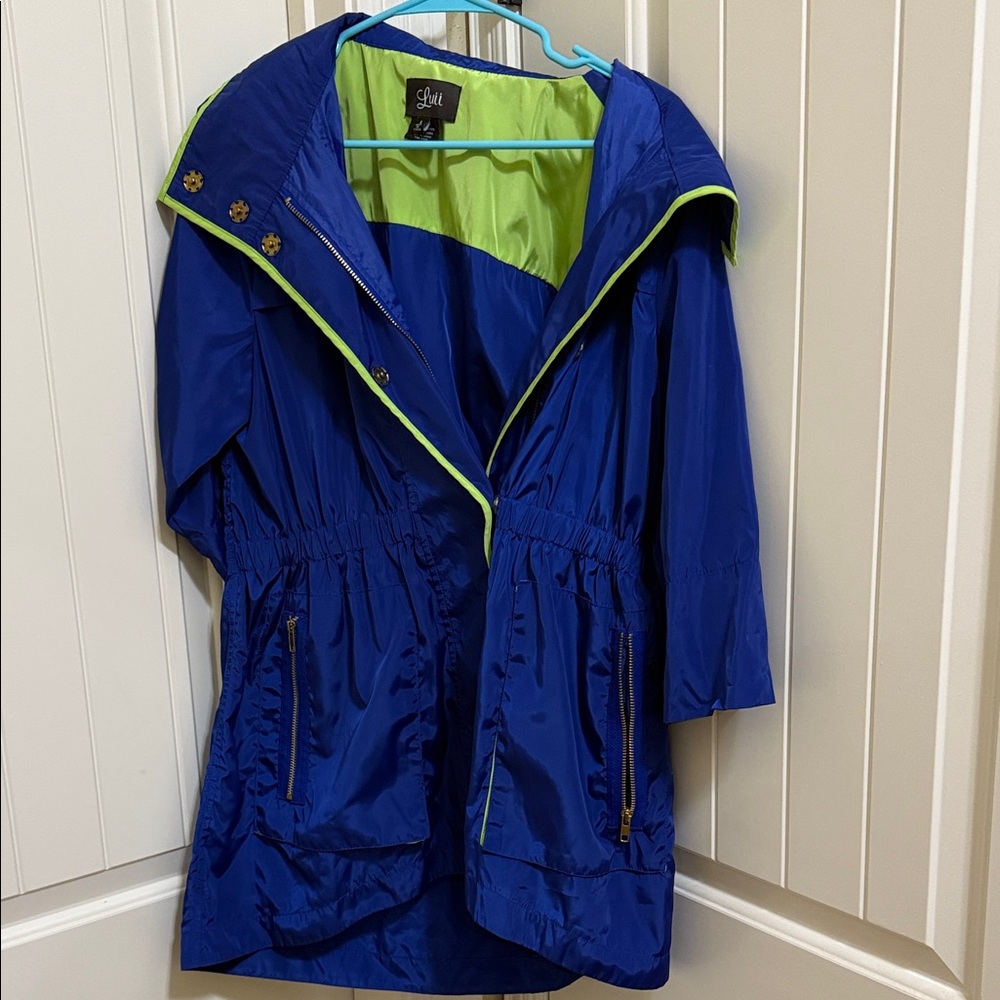 Luii Blue Utility Jacket with Green Trim